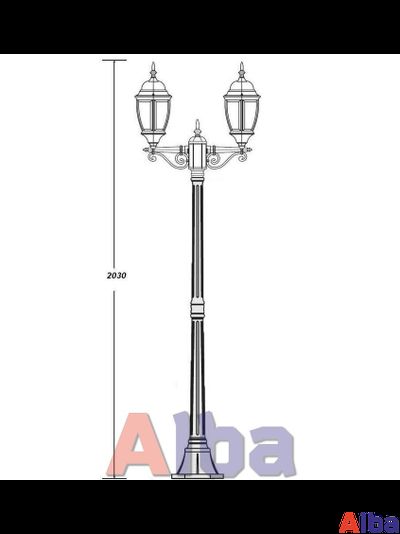 Садово парковый светильник Arsenal 208 А h203 gold