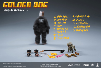 ПОМЯТА УПАКОВКА - Золотой Пёс - Коллекционная ФИГУРКА 1/12 scale GOLDEN DOG – Death Gas Station series (PES022) - Damtoys x Coal Dog
