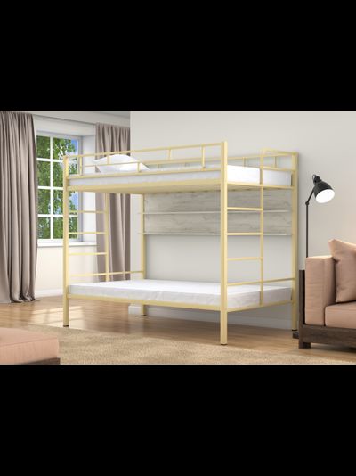 Двухъярусная кровать Валенсия 120 Твист Слоновая кость полка Дуб крафт белый фото