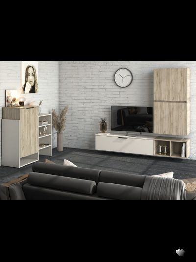 Бохо НМ-001 гостиная Дуб Крафт Серый/Кашемир