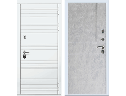 Белая дверь Rx14 с панелью ФЛ 290 бетон светлый