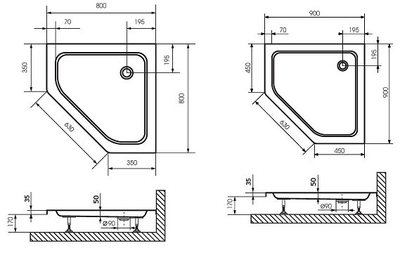 Dush-ka Style TR 80х80х20 см