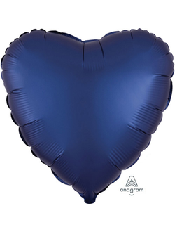 Шар Сердце, Сатин Люкс,Синий