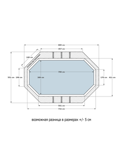 Деревянный морозоустойчивый бассейн 7,0 х 3,7 м  глубиной 130 см "Байкал-2" большой от Кристалл