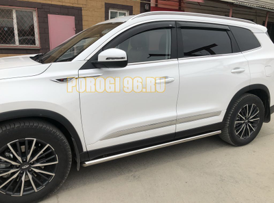 Защита штатного порога труба d60 для  Chery Tiggo 8 Pro Max Рестайлинг 2024-