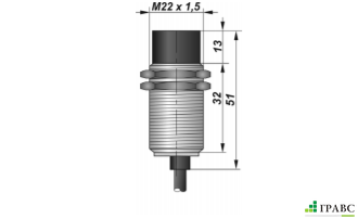 Индуктивный взрывозащищенный датчик SNI 23-10-D резьба М22х1,5