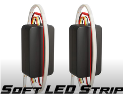 Светодиодные ленты ДХО+поворотник гибкие, 60см White+Yellow, с режимом притухания (комплект, 2шт)