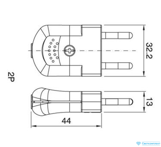 Вилка электрическая прозрачная (Италия)