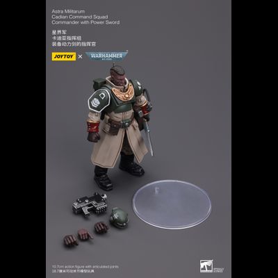 Командир Кадианской Гвардии (Warhammer 40k) - КОЛЛЕКЦИОННАЯ ФИГУРКА 1/18 Astra Militarum Cadian Command Squad Commander with Power Sword (JT7905) - JOYTOY
