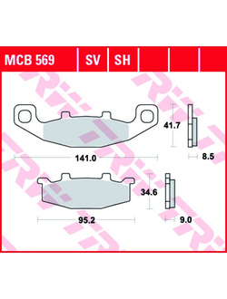 Тормозные колодки TRW MCB569 для Suzuki // Kawasaki (Organic Allround)