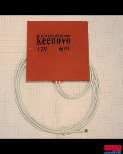 Гибкая нагревающая пластина 60 Вт 12 В (100х100) с губкой 5 мм Keenovo