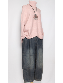 Джинсы "Строчки асимметрия синие р.48-54