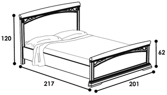 Кровать 180х200 см с изножьем