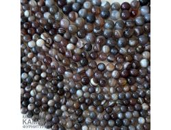 Агат "Ботсвана" качество 1А, шары 6,3-6,5/8,1-8,5/10,1-10,3 мм, цена за нить 19 см