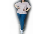 Женская футболка  из хлопка  Арт. 2975-2188 (цвет бежево-персиковый) Размеры 48-80