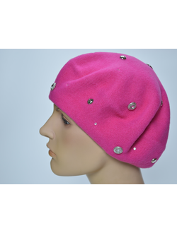 Фетровый берет женский фуксия Vizio Италия 3633