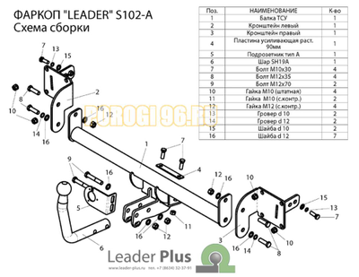Фаркоп Лидер-Плюс для Skoda Fabia 2007-2015