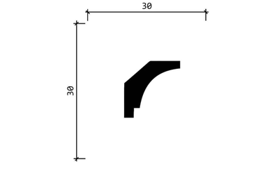Потолочный плинтус DECOR-DIZAYN DD37, из дюрополимера, под покраску, ударопрочный, 2 метра
