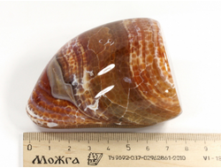 Агат "огненный", полировка стоячая, Бразилия (76*52*47 мм, 294 г) №35433