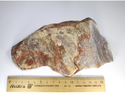 Белоречит (кварцит), срез с одной стороны, Россия, Алтайский край (180*117*60 мм, 829 г) №24940