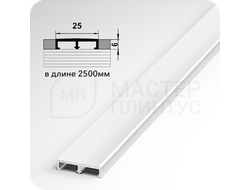 П-образный бордюр вставка из алюминия шириной 25 мм. белый