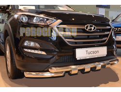 Защита переднего бампера G d60/60 для Hyundai Tucson (2016-2018)