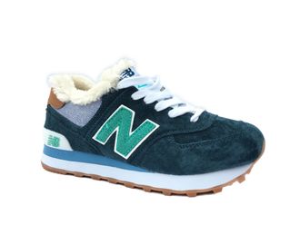 New Balance 574 Зеленые мех женские (36-40) Арт: 018F