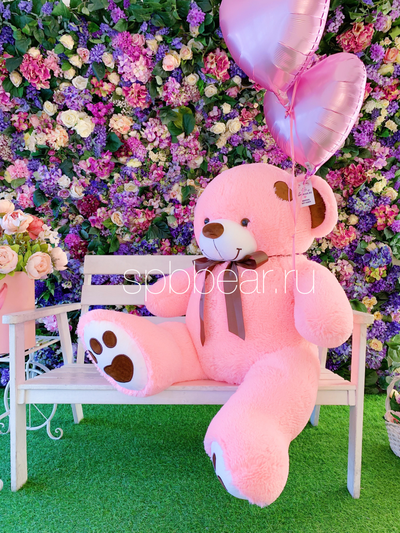 Большой плюшевый мишка 150 см розовый Тони