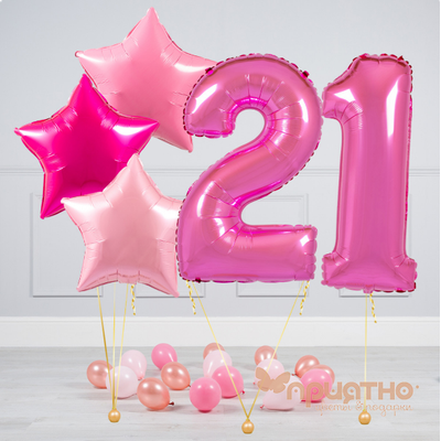 CЕТ ИЗ ВОЗДУШНЫХ ШАРОВ "ОТТЕНКИ ФУКСИИ"