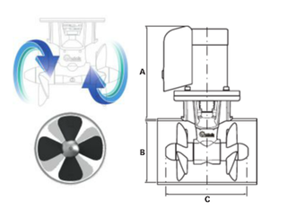 Электрическое подруливающее устройство QUICK BTQ 185 12В, УПОР 105 КГС, МОЩНОСТЬ 6,3 КВТ, ДЛЯ СУДОВ ДЛИННОЙ ОТ 12 ДО 15 МЕТРОВ