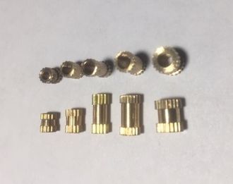 Bushing M2x4mm (OD3.5mm), solid brass.