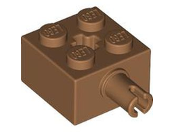 Brick, Modified 2 x 2 with Pin and Axle Hole, Medium Nougat (6232 / 6442120)