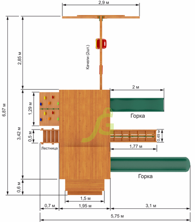 Детская деревянная площадка IgraGrad Домик 3 купить в Воронеже