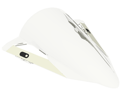 Windscreen 11 x 11 Curved Motorcycle with Pin Holes with White Stripes Pattern, Trans-Clear (75544pb01 / 6361895)