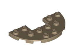 Plate, Round Half 3 x 6 with 1 x 2 Cutout, Dark Tan (18646 / 6096108)