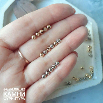 Бусины-разделители ЛЮКС 2 мм родиевое покрытие, цена за набор