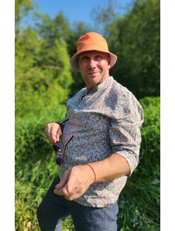 Русская рубашка "Сорочица" мужская в цветочек