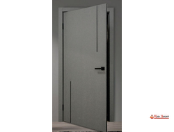 Межкомнатная дверь Л2 Серая текстура с кромкой ПВХ