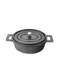 Кастрюля для подачи 12 Х 9 см с крышкой, чугун