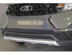 Защита радиатора Lada Largus 2021- / Largus Cross 2021- (2 части) black низ