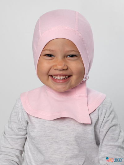 Шапка-шлем 24301-01 95%хлопок 5%лайкра, светло-розовый 44-46