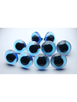 Глаза живые синие, диаметр 25 мм, 1000 шт (Оптом)
