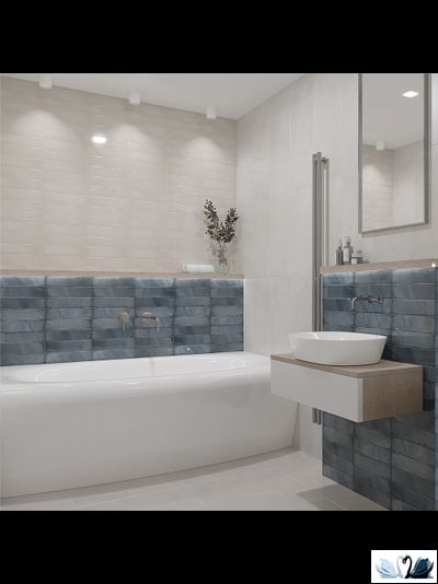 Плитка Azori Bricks Azul 31,5 х 63 см настенная синий