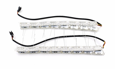 ДХО с бегающим поворотником, 16LED, комплект 2шт