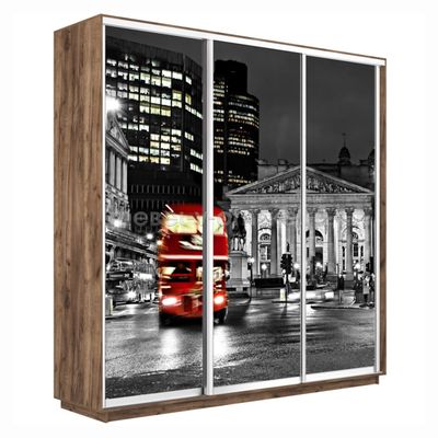 Шкаф-купе Трио-Фото (Ночной Лондон) 1800*450*2200