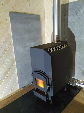 Теплодар ТОП 200 чугунная дверь со стеклом