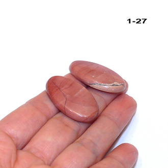 Яшма натуральная (кабошон) №1-27: пара - 2шт 32*18*4мм