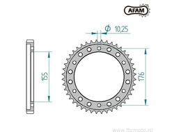10801-44 Звездочка цепи AFAM 10801-44 (JTR1340.44)