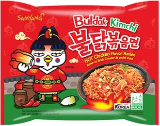 Лапша Samyang Hot Chicken flavor Ramen Kimchi со вкусом курицы и кимчи 135 гр (40 шт)