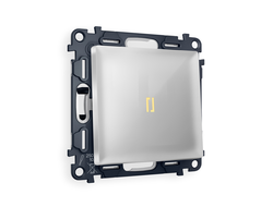 Выключатель 1-кл с подсветкой 3200К Серебро глянец - Ambrella Volt - ALFA